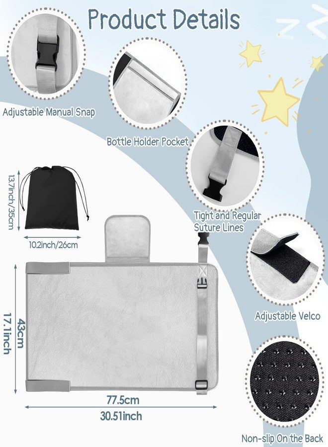Ravasen Toddler Airplane Bed, Airplane Seat Extender Travel Bed for Kids, Baby Travel Essentials for Flying, Portable Plane Footrest for Kids, Toddler Must Haves for Flights Grey - Image 3